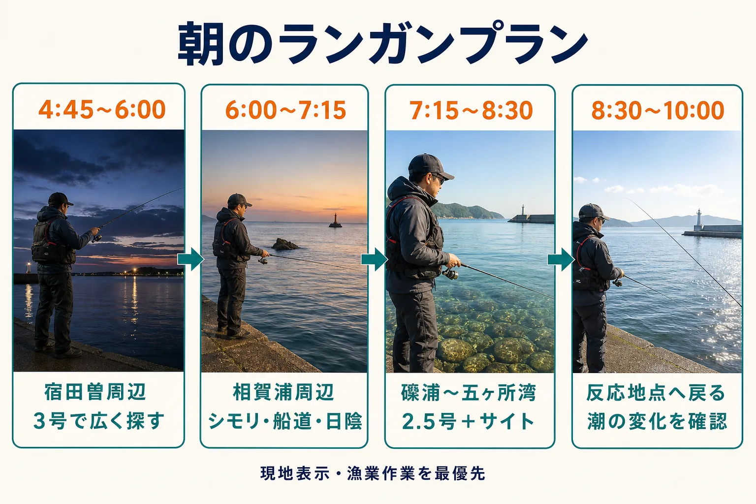 宿田曽・相賀浦・礫浦から五ヶ所湾を回る朝のランガンプラン