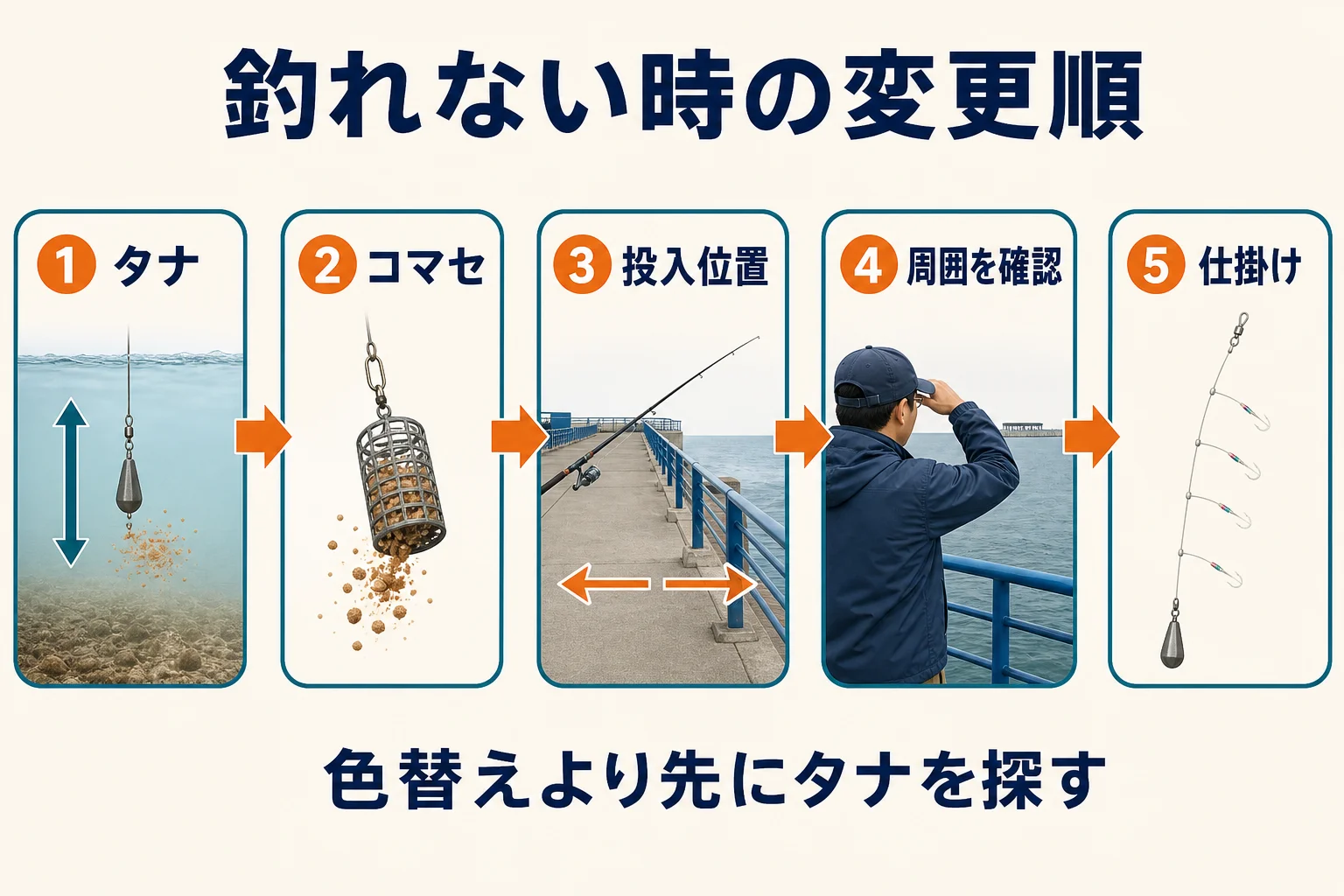 アジが釣れない時に変更する順番