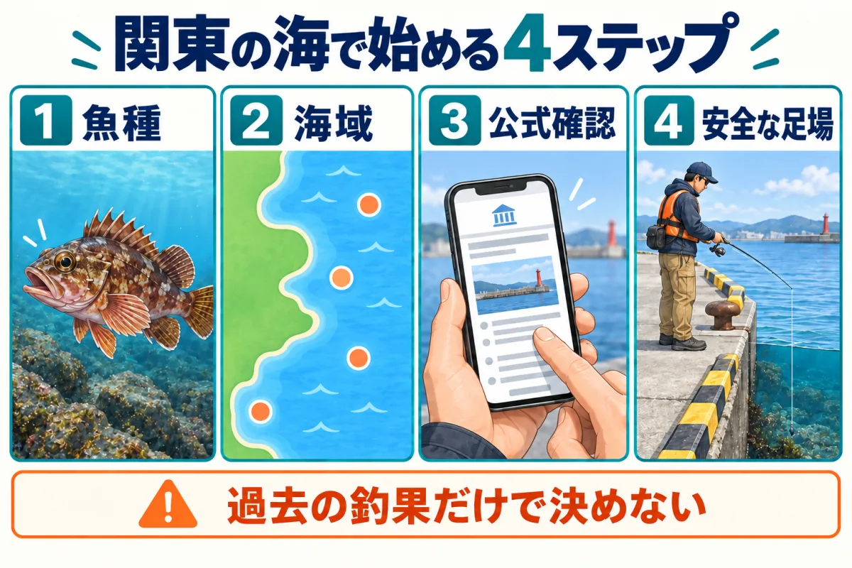 関東の海で穴釣りを始める魚種・海域・公式確認・安全な足場の4ステップ