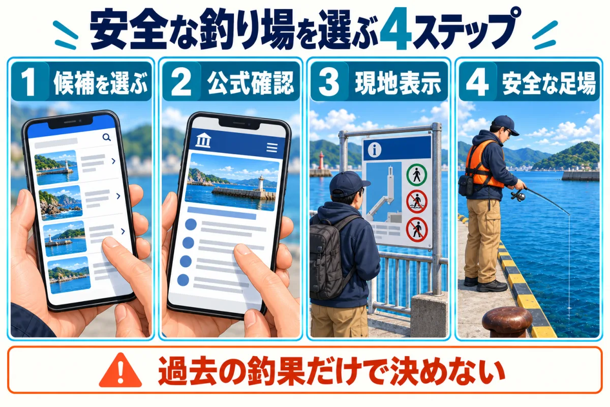 安全な穴釣り場所を選ぶ4ステップ
