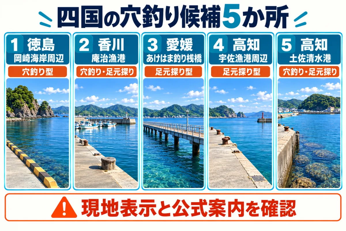 四国の穴釣り候補5か所と釣り方のタイプ